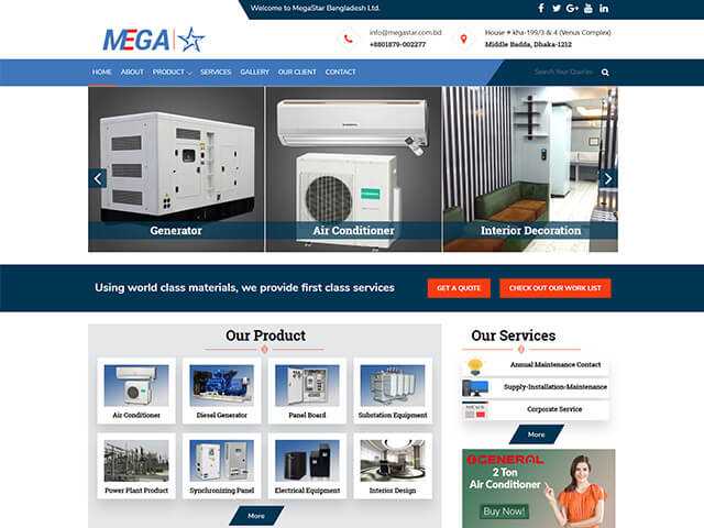 Making Website for MegaStar Bangladesh Ltd.